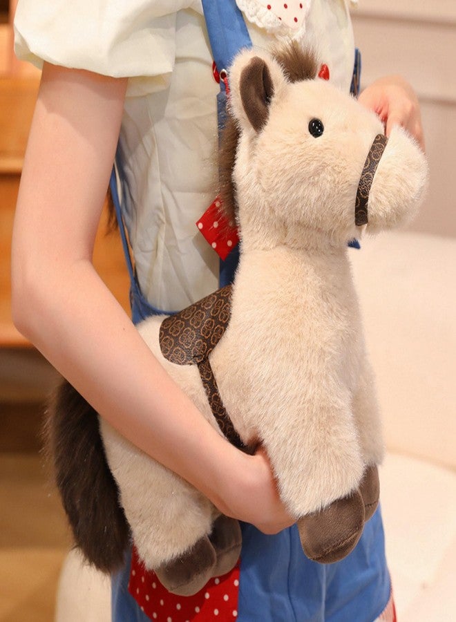PEACH CAT Horse Stuffed Animal 12" Cute Horse Plush Soft Plushies Toys Gifts for Kids Beige - Image 2